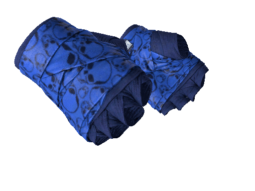 Leather Handwraps Handwrap Leathery Fabric Blue Skulls Light .
