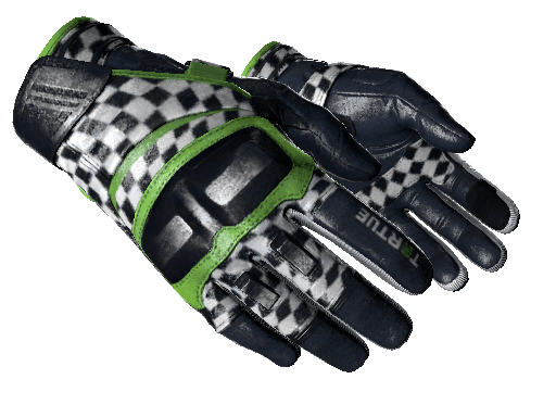 Motorcycle Gloves Motorcycle Checker Flag Blue Green Light .
